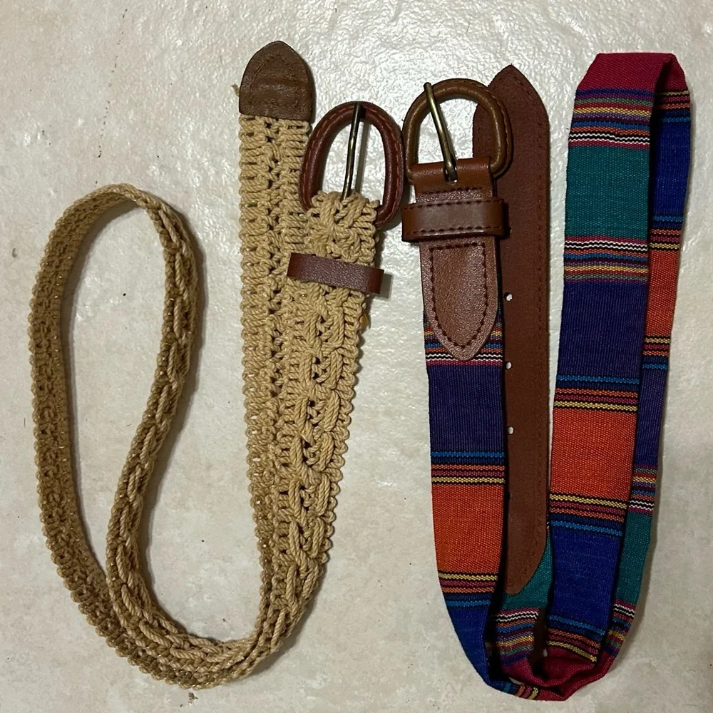 BOHO BELT BUNDLE Includes 2 Y2K Belts Size L
